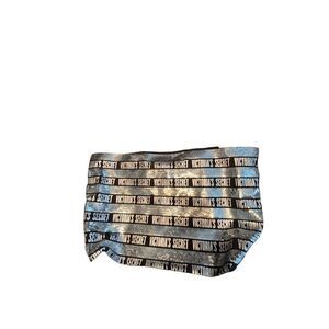 Victoria's Secret Sequin Tote Bag Black & Silver 100% Cotton & Polyester Large